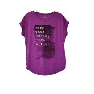 Reebok speedwick purple short sleeve tee turn your dreams into action large 1164